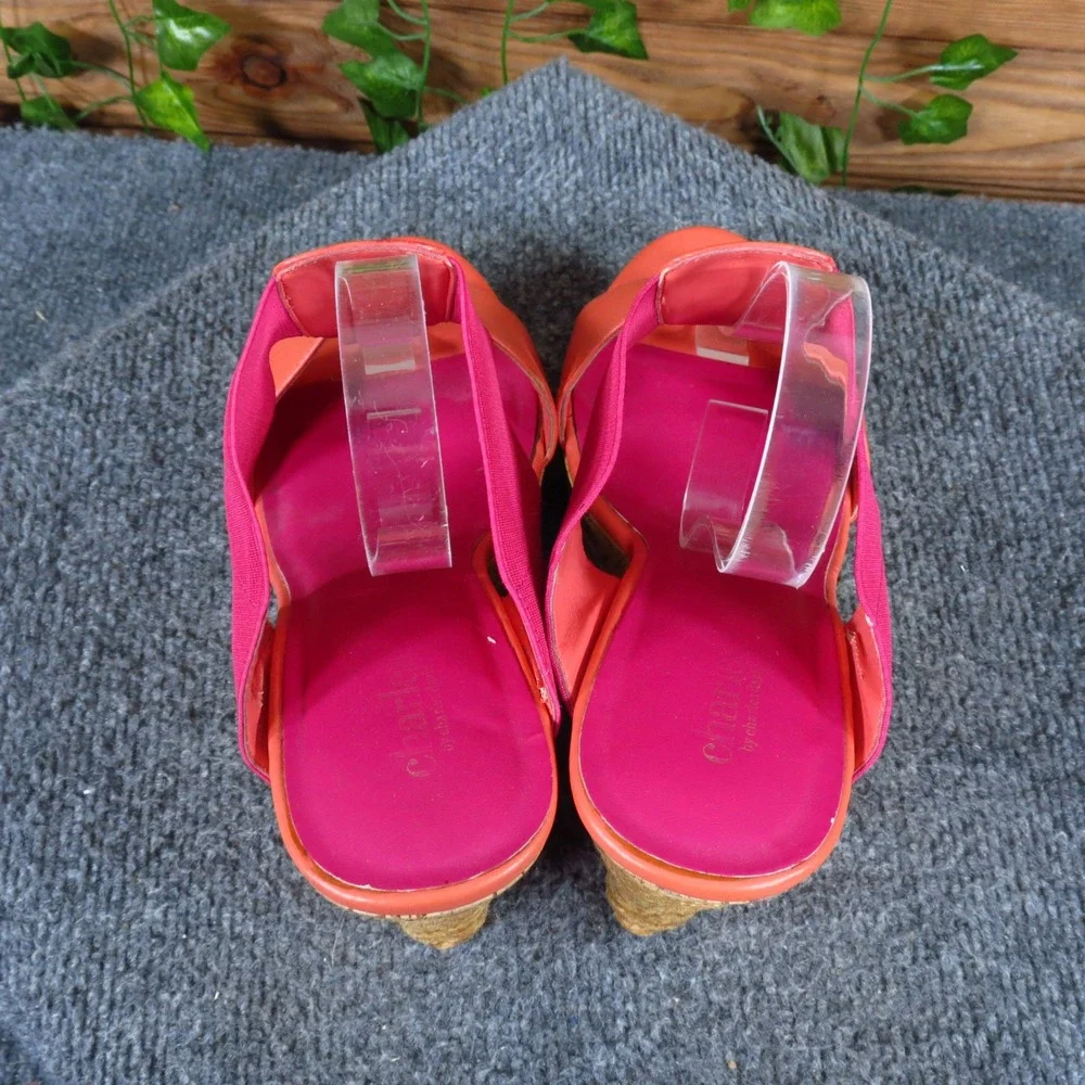 Charles by Charles David Womens Wedge Sandals Size 10M Summer Coral Pink Cork